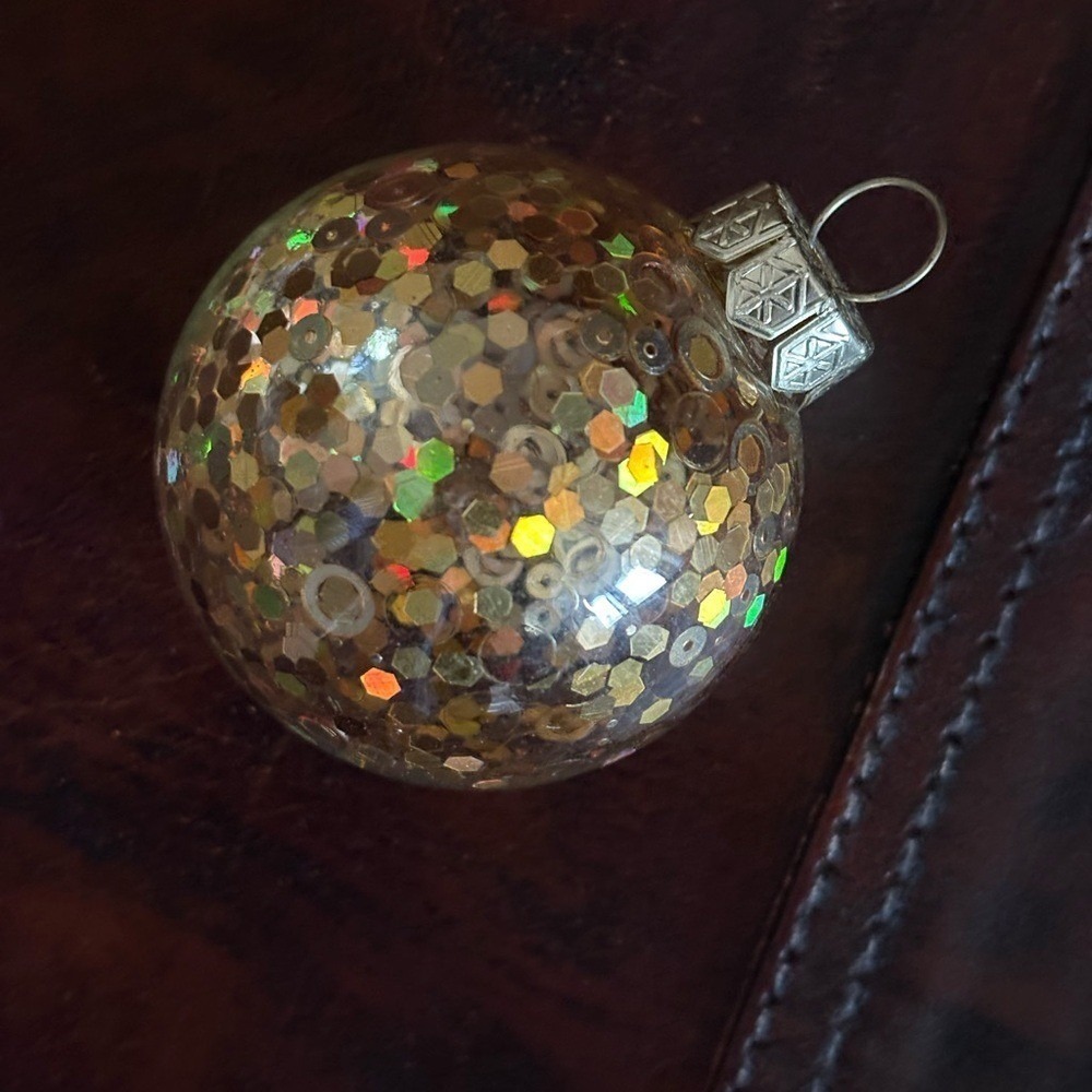 Vintage-Style Gold Disco Sequin Christmas Ornament